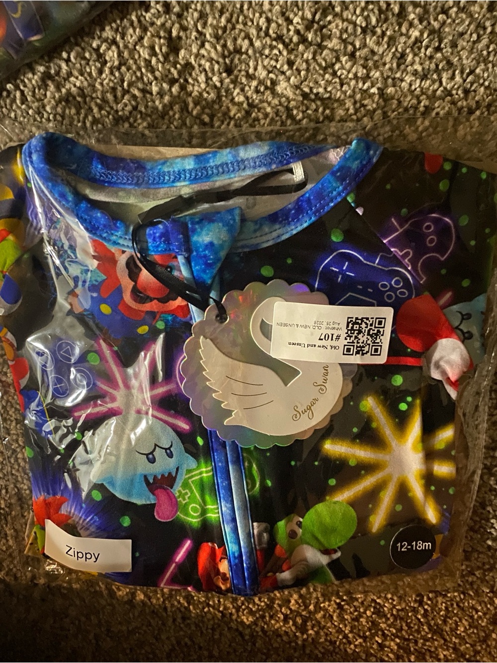 Sugar Swan 12:18 month Mario bamboo zippy NWT